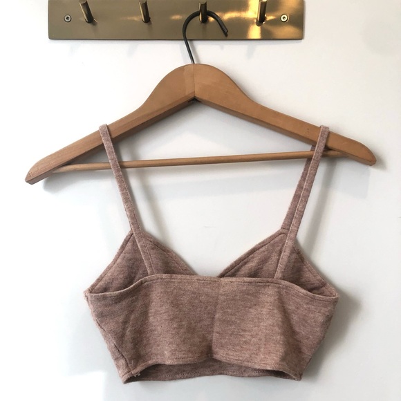 Cute Zara Super Soft Heather Beige Crop Top - Picture 3 of 5